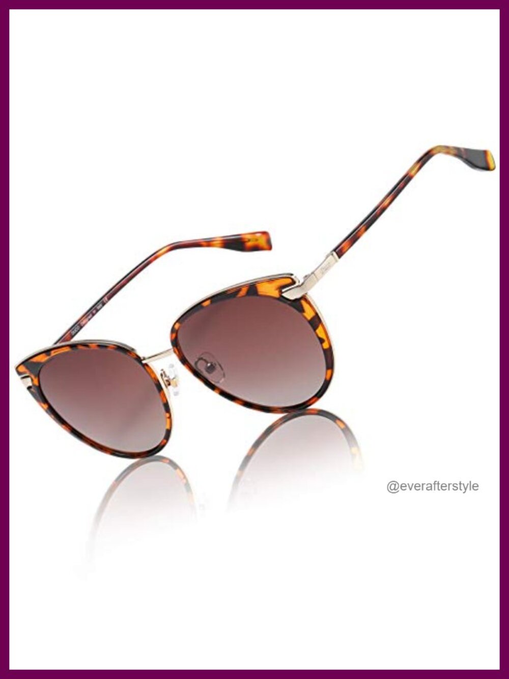 Cat Eye Polarized Sunglasses UV400 Protection Retro Half-Frame